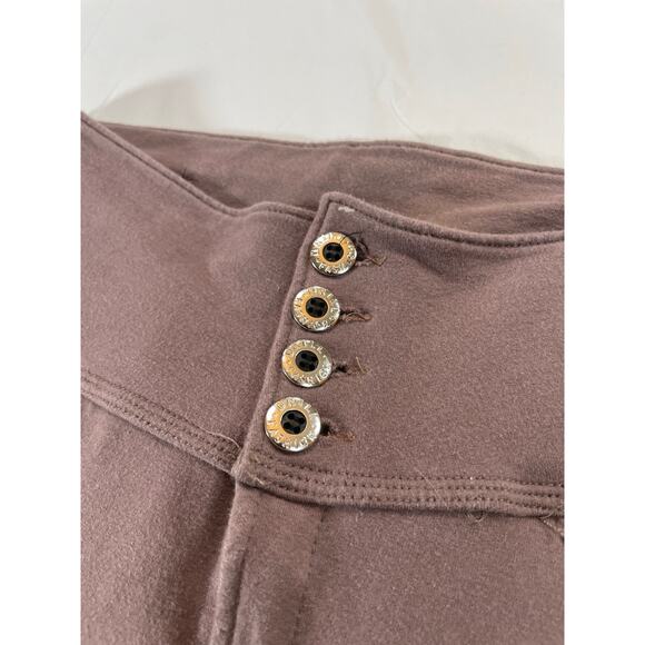 Daleska Fashion High Waisted Button Fly Lace Pocket Pants Brown Size L Women - Picture 5 of 9